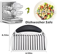 Vista 8 de JAYVAR Large Crinkle Cutter French Fry Cutter, Large Crinkle Potato Slicer Wavy Chopper, Stainless Steel Wavy Slicer Crinkle Cutting Chopping Tools
