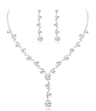 Rhinestone Bridesmaid Jewelry Sets for Women Necklace and Earring Set for Wedding with Crystal Bracelet