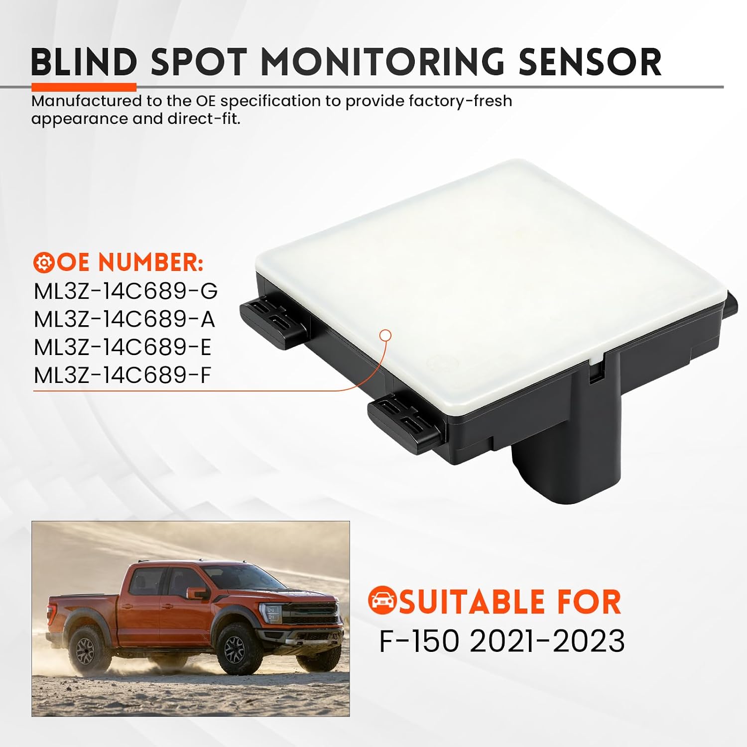 Blind Spot Detection System Warning Sensor for F-150 2021 2022 2023 Car Blind Spot Sensor Replace ML3Z-14C689-G, ML3T-14H031-AK