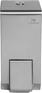 Grade 304 Brushed Stainless Steel Soap Dispenser for Commercial Bathrooms 900ml | Wall Mounted Manual Liquid Soap Push Button Soap Dispenser | Lockable and Vandal Proof