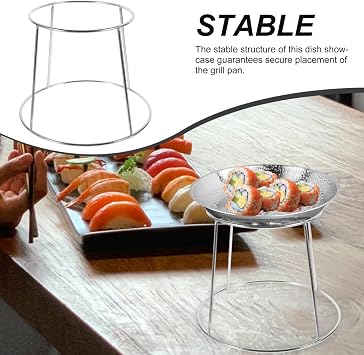 Cabilock Seafood Display Rack Double Tier Serving Tray Stand Stainless Steel Seafood Tray Rack for Buffet Food Plate Display Restaurant Holder 9.05 X 9.05 X 7.08 in 1 Pack