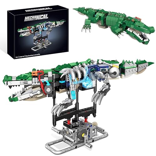 Mechanical Crocodile Building Blocks, 648 PCS Alligator Animal Building Toy