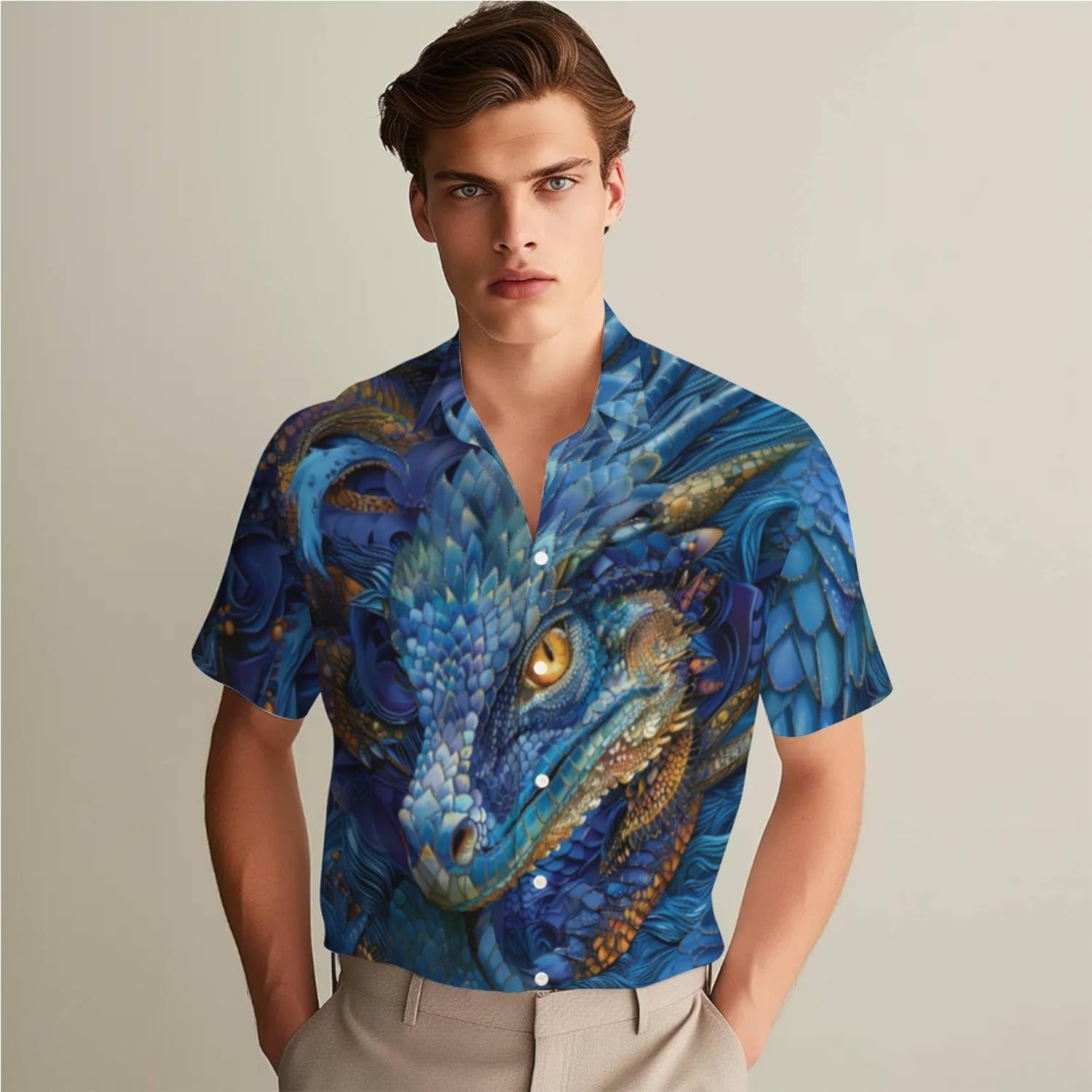 3D Pattern Print Shirt Unique Graphics Long Sleeve Casual Button Down Shirt Ideal Parties Family Gatherings Comfortable - Image 2