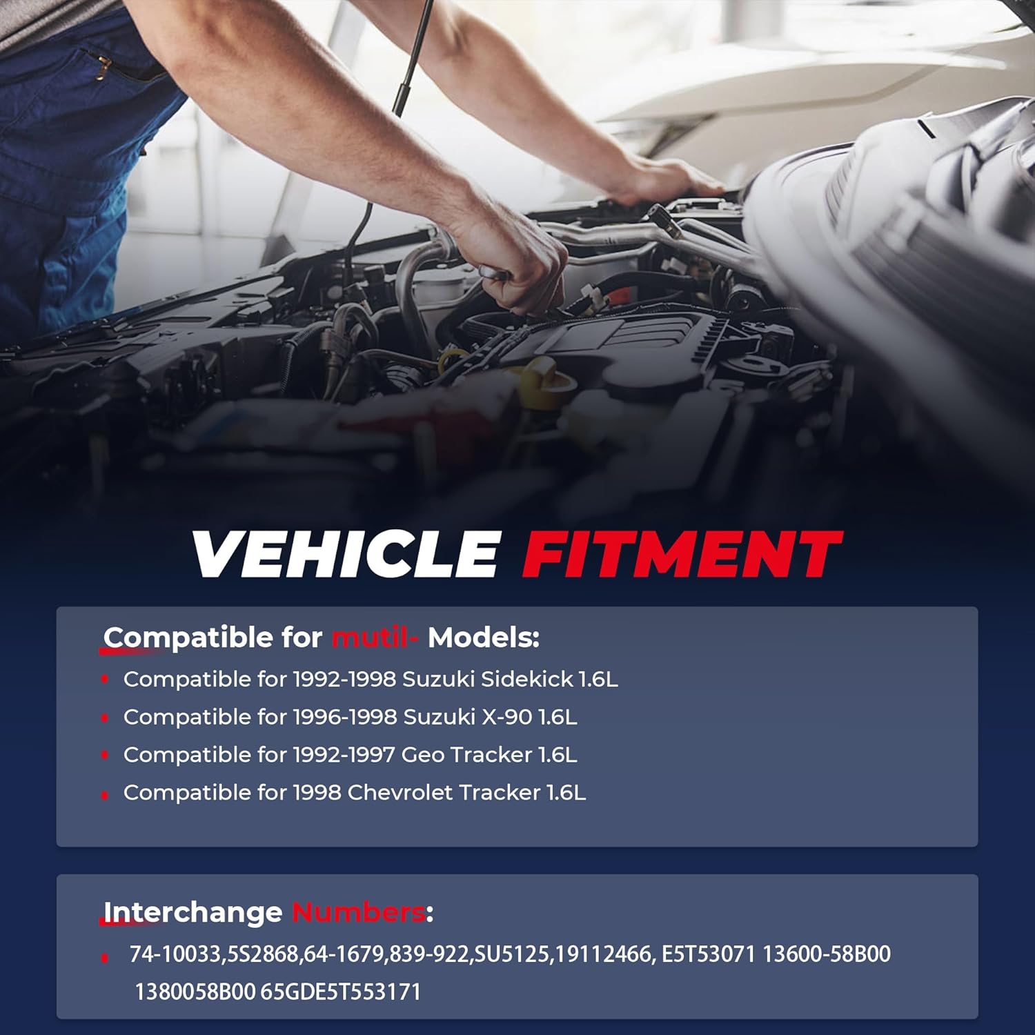 MOSTPLUS Direct Replacement Mass Air Flow Sensor Meter MAF Compatible for 1992-1998 Suzuki Sidekick/ 1996-1998 Suzuki X-90 1380058B00
