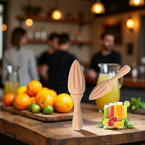 Miniatura 3 de Escariador de cítricos de madera, exprimidor de limón cítrico a mano, exprimidor de frutas portátil, herramienta de jugo de cocina, escariador