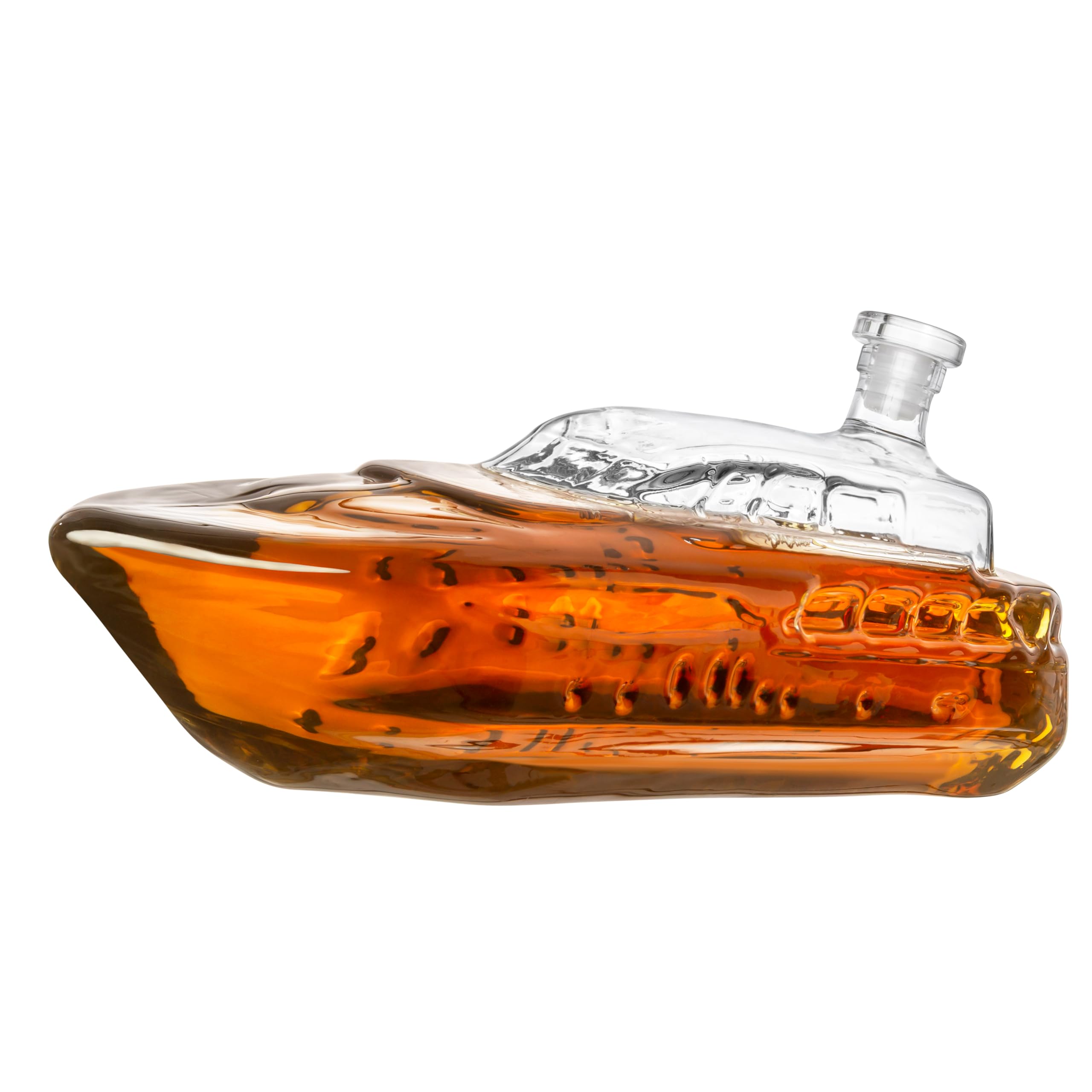 Froster Carafe Yacht, Carafe Whisky 1000 ml, Bateau à Moteur Decanter, Cadeau 40 ans Homme, un Amateur de Whisky