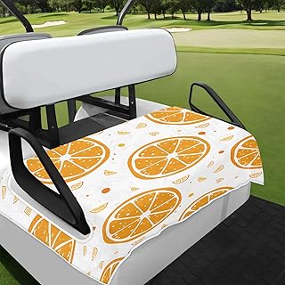 Tavisto Orange Slices White Universal Golf Cart Seat Cover, 51'' x 31'' Portable Collapsible Golf Cart Seat Towel Blanket Fits for Most 2 Seat Golf Carts