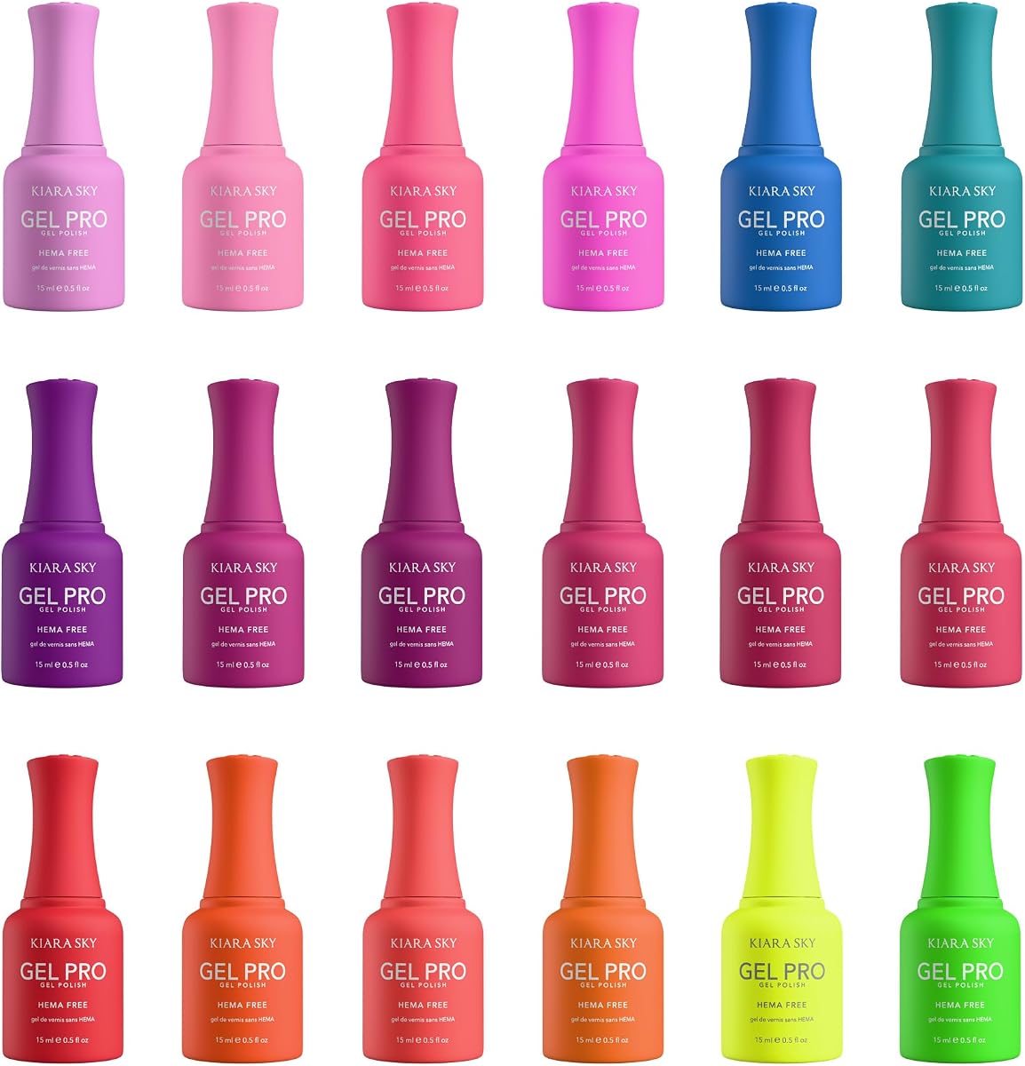 KIARA SKY Gel Pro HEMA-FREE Gel Nail Polish Collection, 18 colors each Bottle 0.5 Fl Oz, The Endless Summer