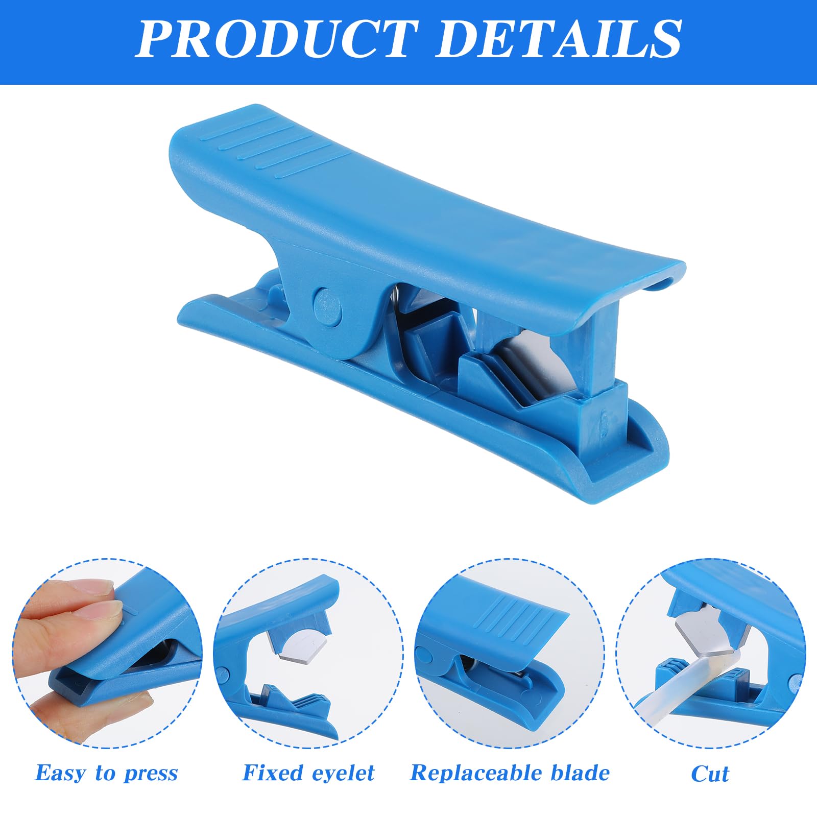 PEOVLVN 3 Pcs Tube Cutter, Plastic Tubing Cutting Tool Pex Hose Cutter for Nylon PVC PU Tubes and Hose Cut up to 3/4 Inch OD (Blue) - Image 3