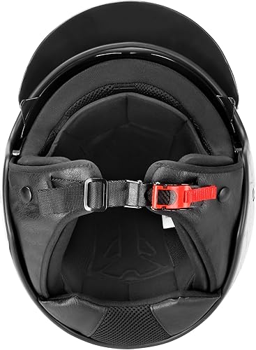 Miniatura 7 de JAGASOL Casco de motocicleta de cara abierta 34 con visera aprobado por DOT Retro para hombres y mujeres