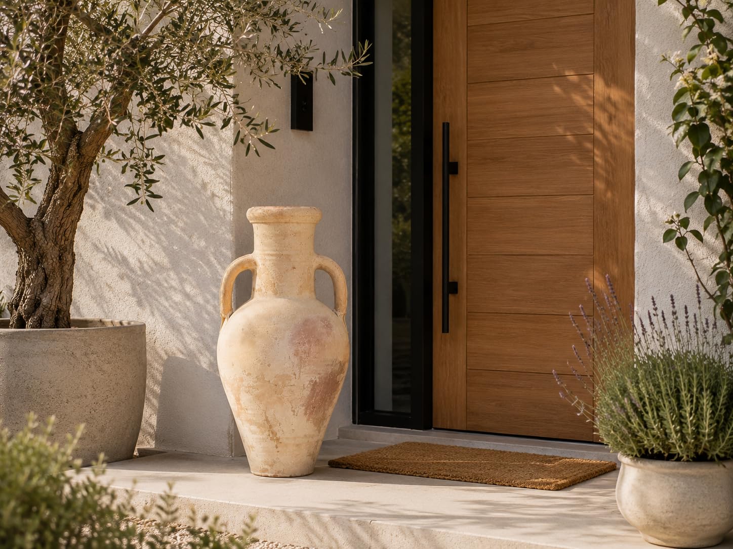 Amphore Terracotta XXL 60 cm Handgefertigt Unikat aus Tunesien – Bauchige Mediterrane Vase für Garten, Terrasse und Wohnraum