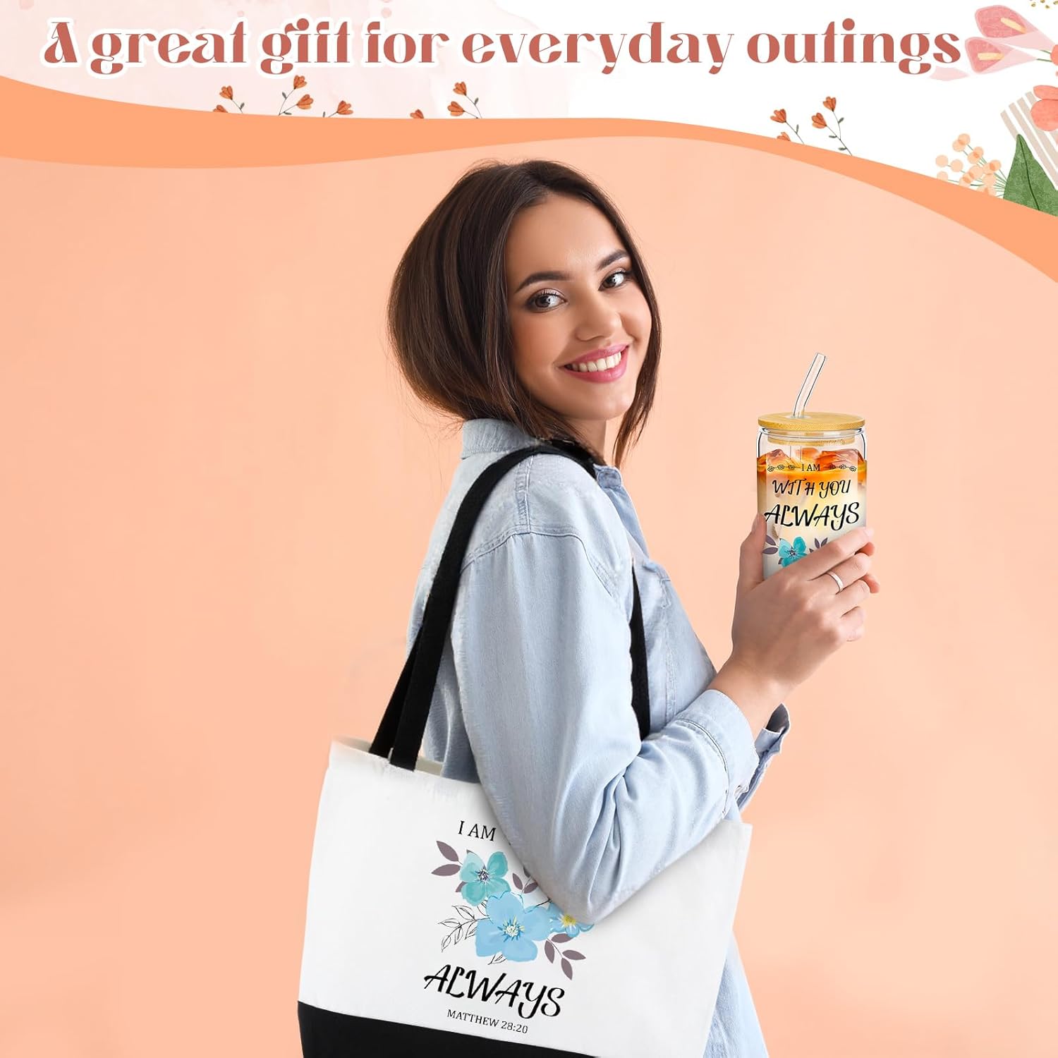 Aliceset 30 Pcs Christian Gifts for Women Inspirational Religious Gift Set Christmas Thanksgiving Present Bulk Included Bible Cola Cup Canvas Bag Cosmetic Bag Keychain Greeting Card for Women Mom