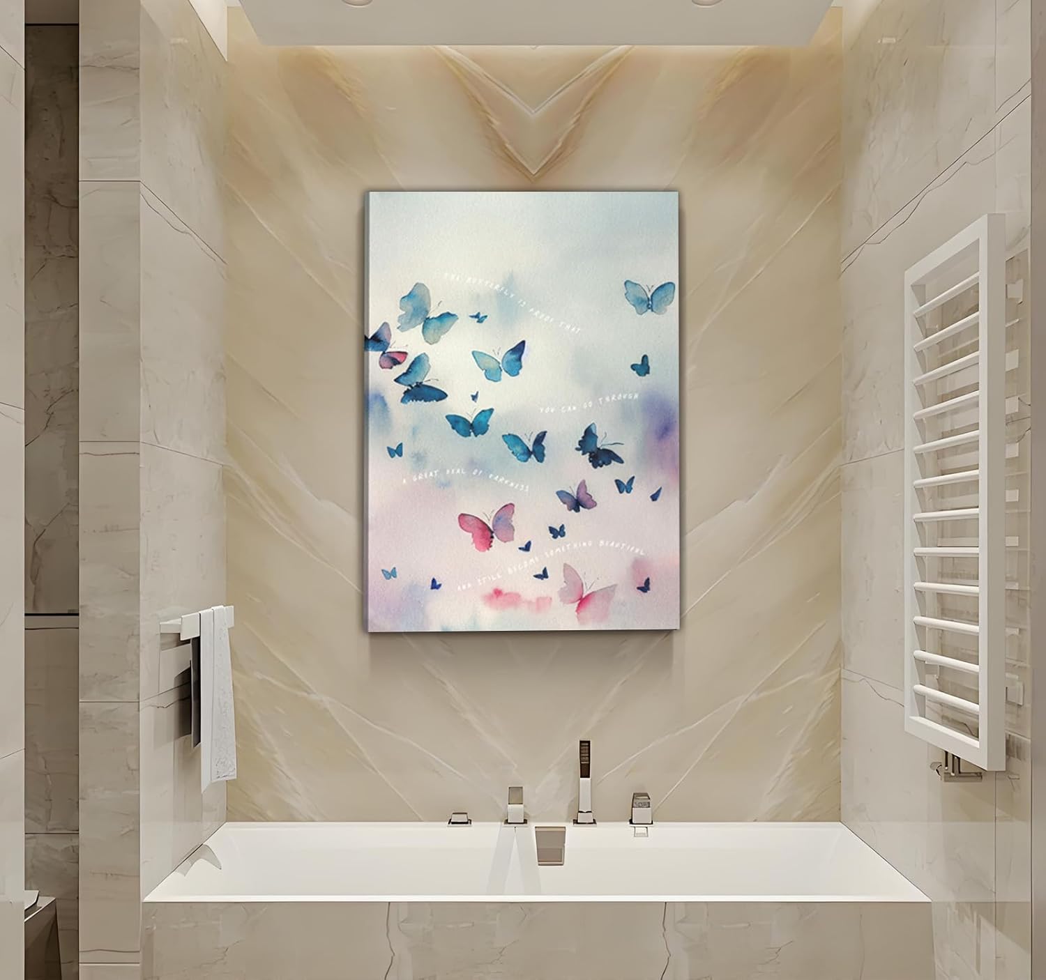 Butterfly canvas Wall Art Watercolor Abstract Butterfly poster prints Therapist Psychologist Office inspirational pictuer wall decor for Calm Corner Yoga Room Counseling Room Scene Decoration