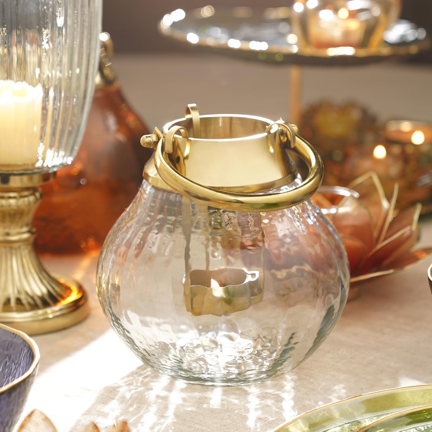 Pure Home + Living Clear Textured Glass Tea Light Holder - Small-image-9