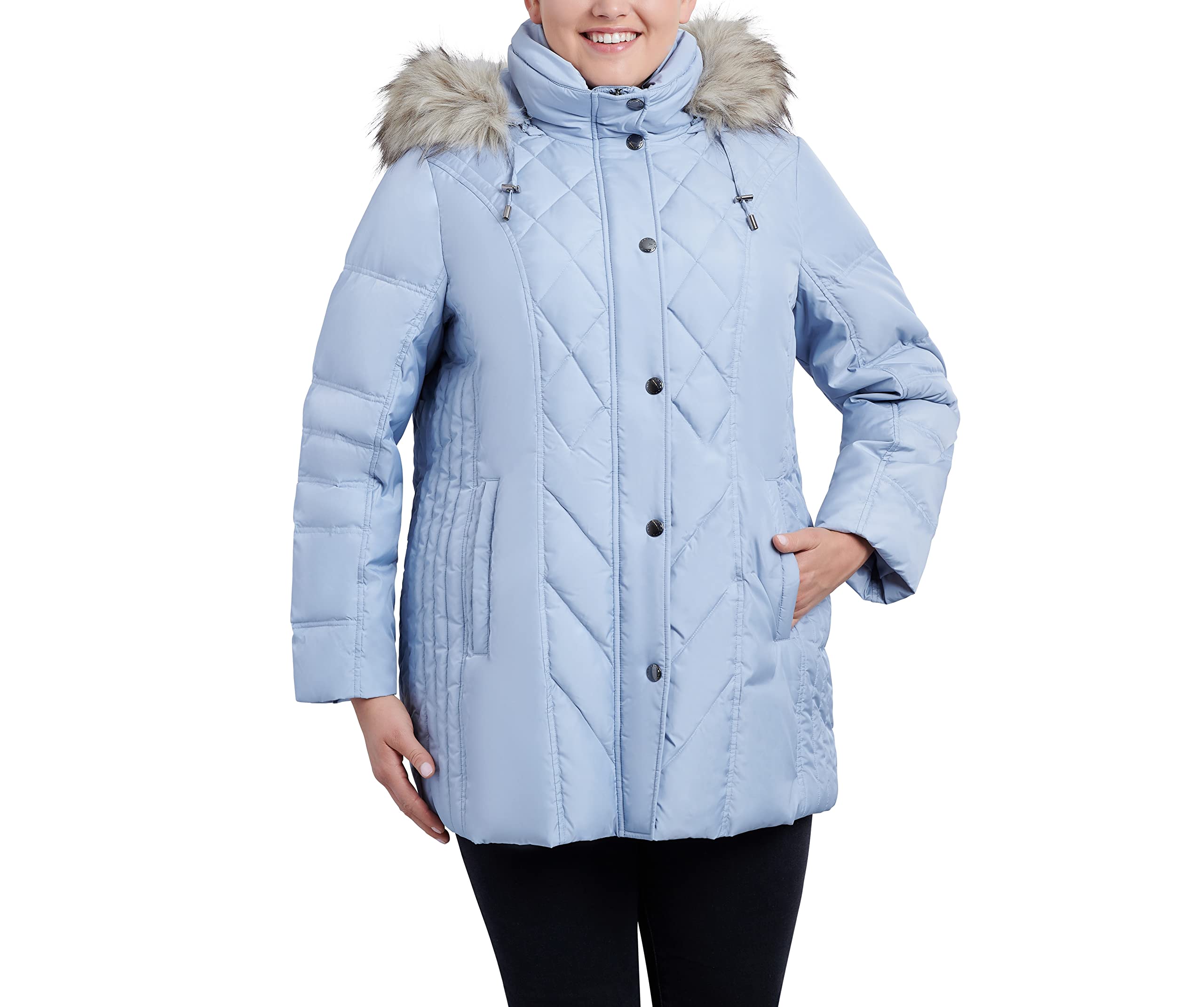 LONDON FOGWomen's Diamond Quilted Down Coat