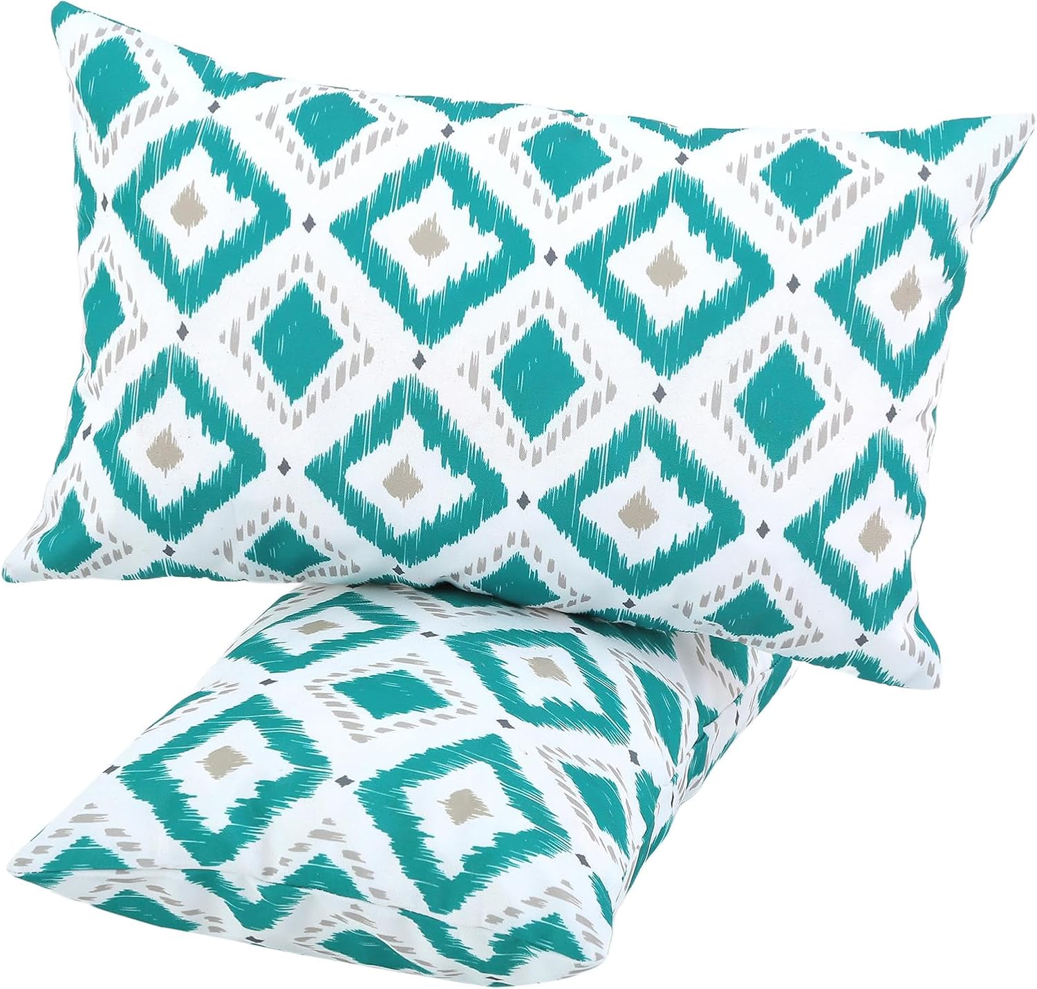 idee-home Outdoor Pillows with Inserts Included, Patio Outside Lumbar Pillows Waterproof Set of 2, 12 x 20 inch