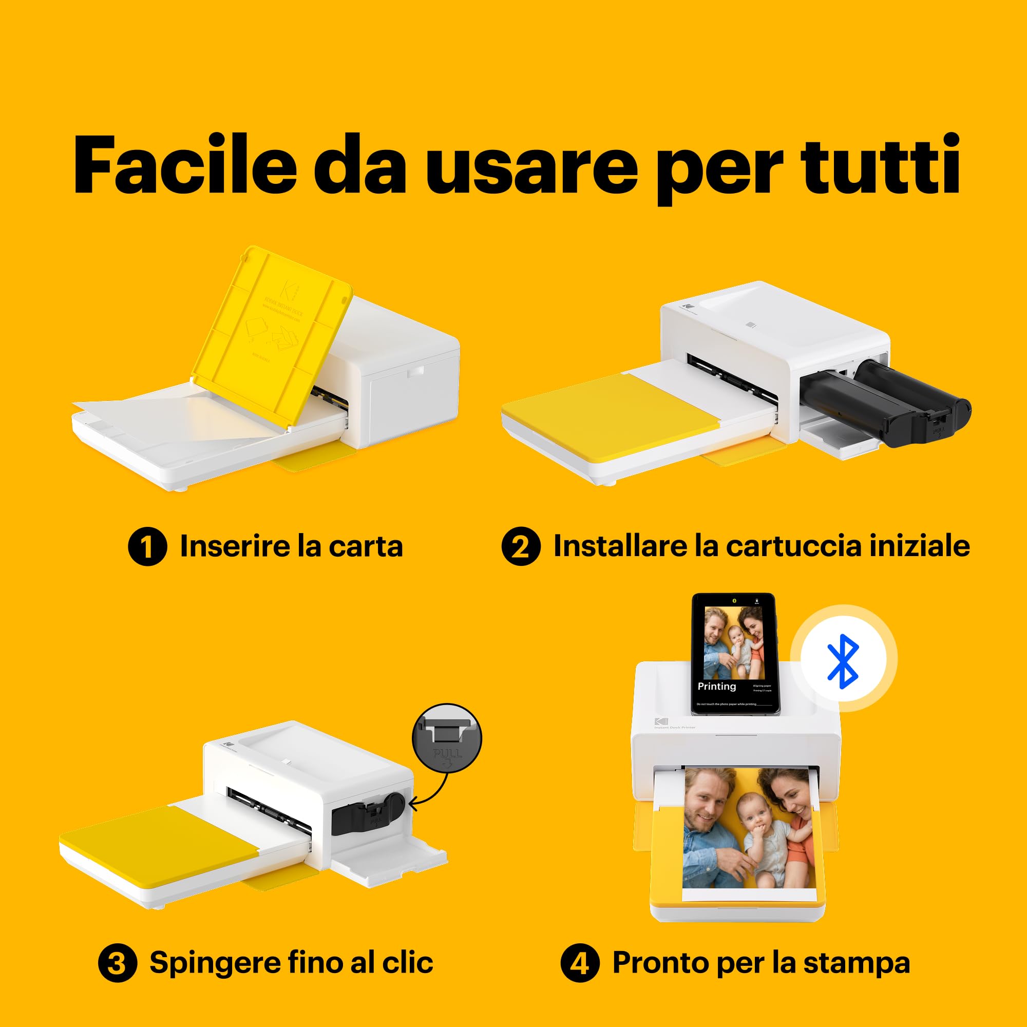 KODAK Dock Plus Stampante Fotografica 10x15 cm 50 Fogli Bluetooth Sublimazione 4PASS