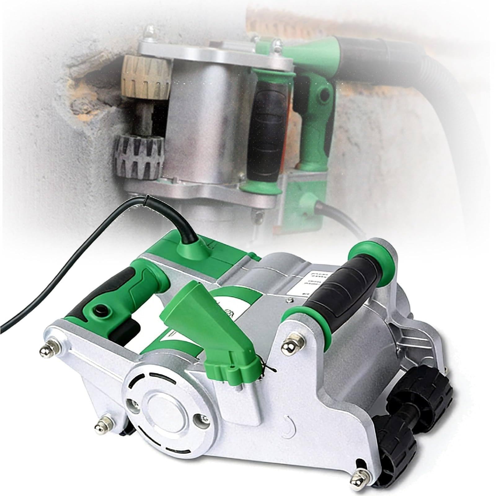 GSHSHOU Electric Wall Groove Cutting Machine with 25mm+35mm Blades Concrete Cutting Grooving Machine for Brick Granite Marble Concrete 220V