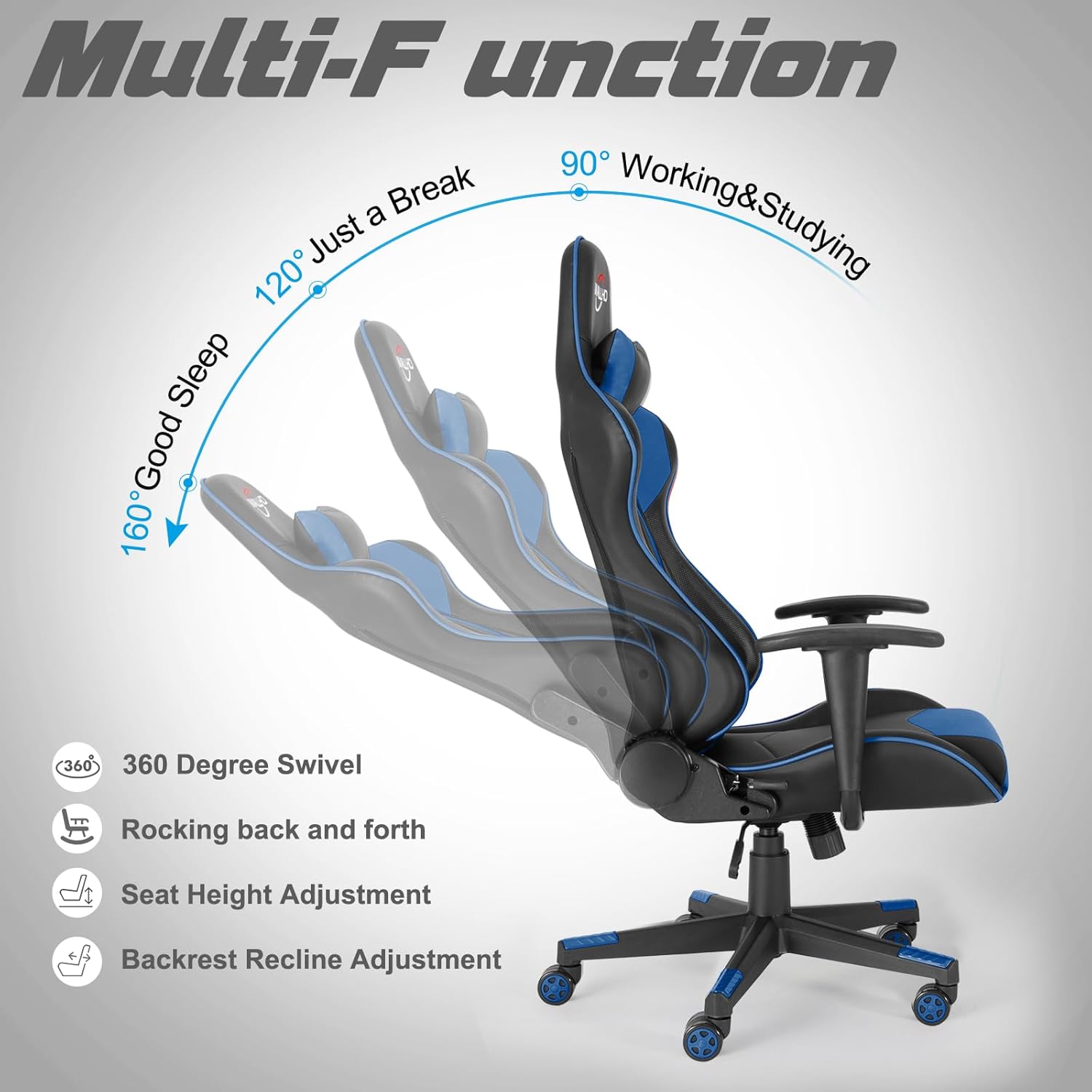 Polar Aurora High-Back Gaming Chair with Ergonomic Dominican