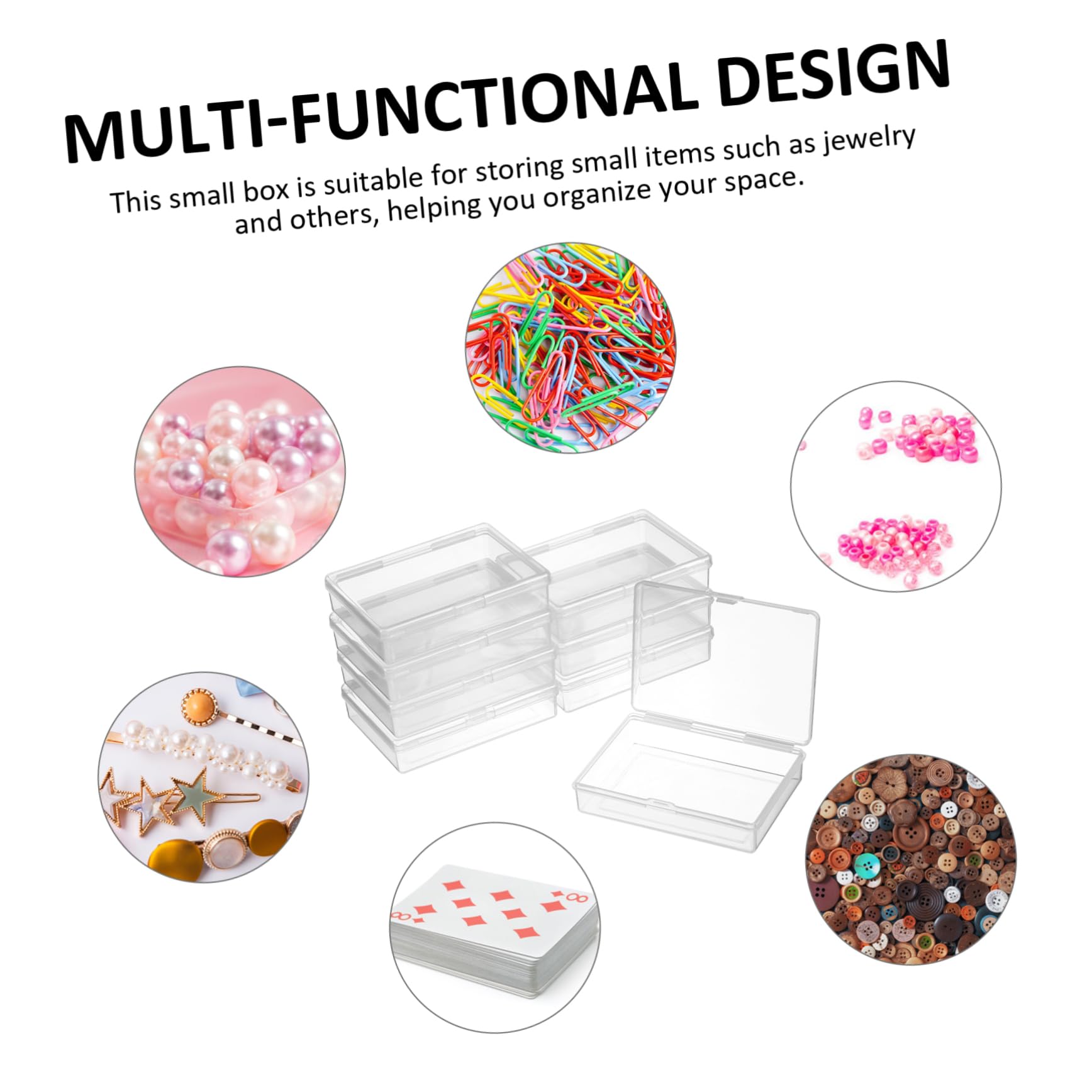 Didiseaon 5 Set Di Contenitori Per Gioielli in Plastica Di Piccole Dimensioni Scatola Di Cartone Organizer Per Perline Robusto E Versatile 8 Pezzi * 5