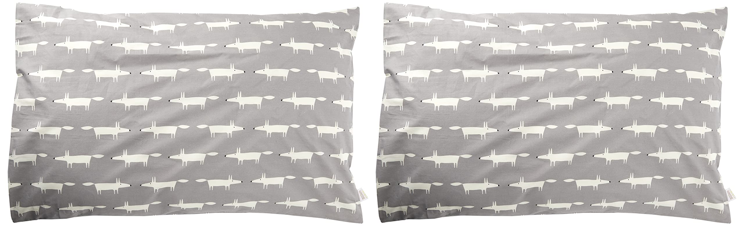 Scion MR FOXHOUSEWIFE Pillow CASE, Pair, Percale, Silver, Single, 48 x 74 x 0.1 cm