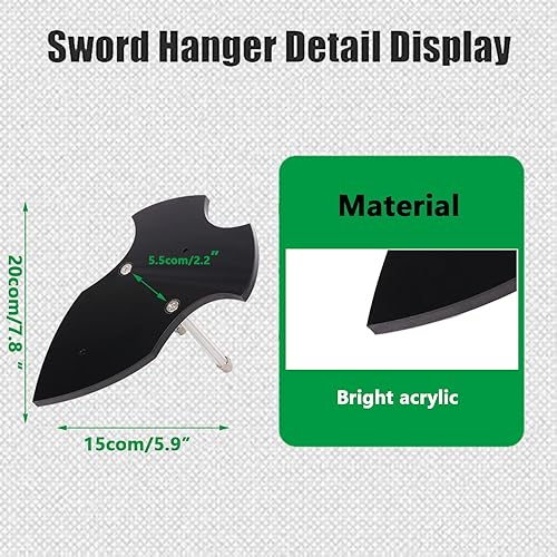 Miniatura 2 de KAFENDA Soporte de espada para colgar en la pared, soporte de hacha de acrílico para espada y hacha, soporte de pared vertical Nota el soporte de