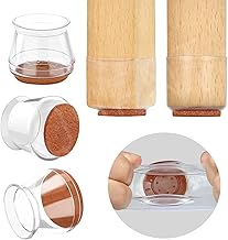 QUENT 4 PCS Silicone Chair Leg Floor Protectors | Rubber Caps to Prevent Scratches, Reduce Noise, Anti-Slip | Furniture Covers for Stool Anti-Noise (Large-Clear)