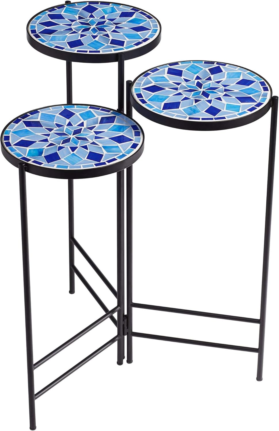 40% оƒƒ Dіѕсоunt Teal Island Designs Modern Black Metal Round Outdoor Small Accent Tables Set of 3 10 Wide Blue Mosaic Tile Tabletop Gracefully Curved Legs for Spaces Porch Patio Home House Entryway Balcony Hоttеѕt Sаlеѕ Teal Island Designs Modern Black Metal Round Outdoor Small Accent Tables Set of 3 10 Wide Blue Mosaic Tile Tabletop Gracefully Curved Legs for Spaces Porch Patio Home House Entryway Balcony
