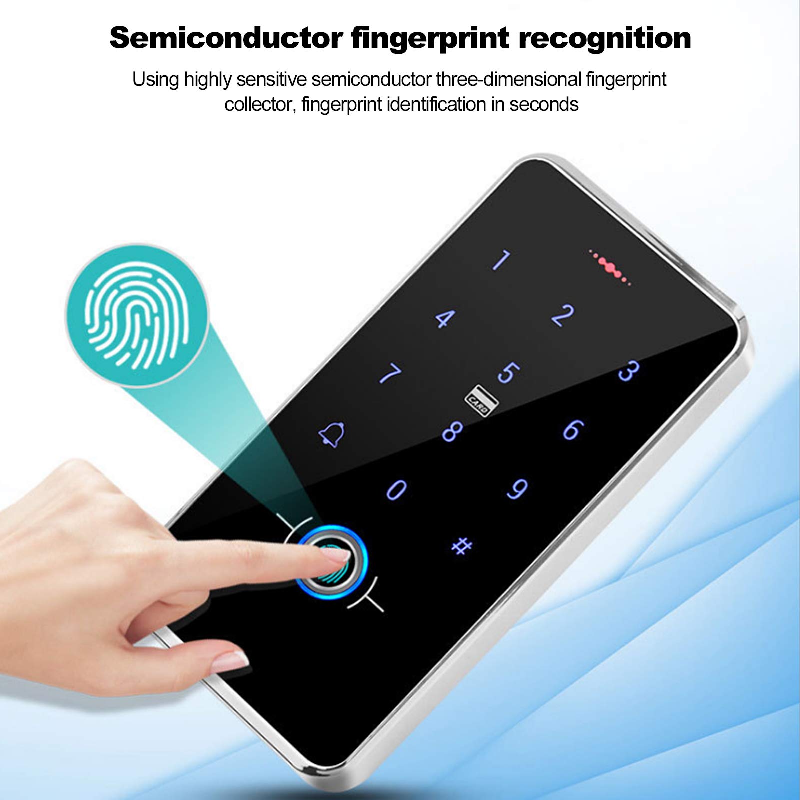 Tastiera Porta Touch Screen, Lettore Password Per Impronte Digitali Controller Di Accesso Impermeabile Tastiera Con Accesso Senza Chiave Per Sistema Di Sicurezza Domestica