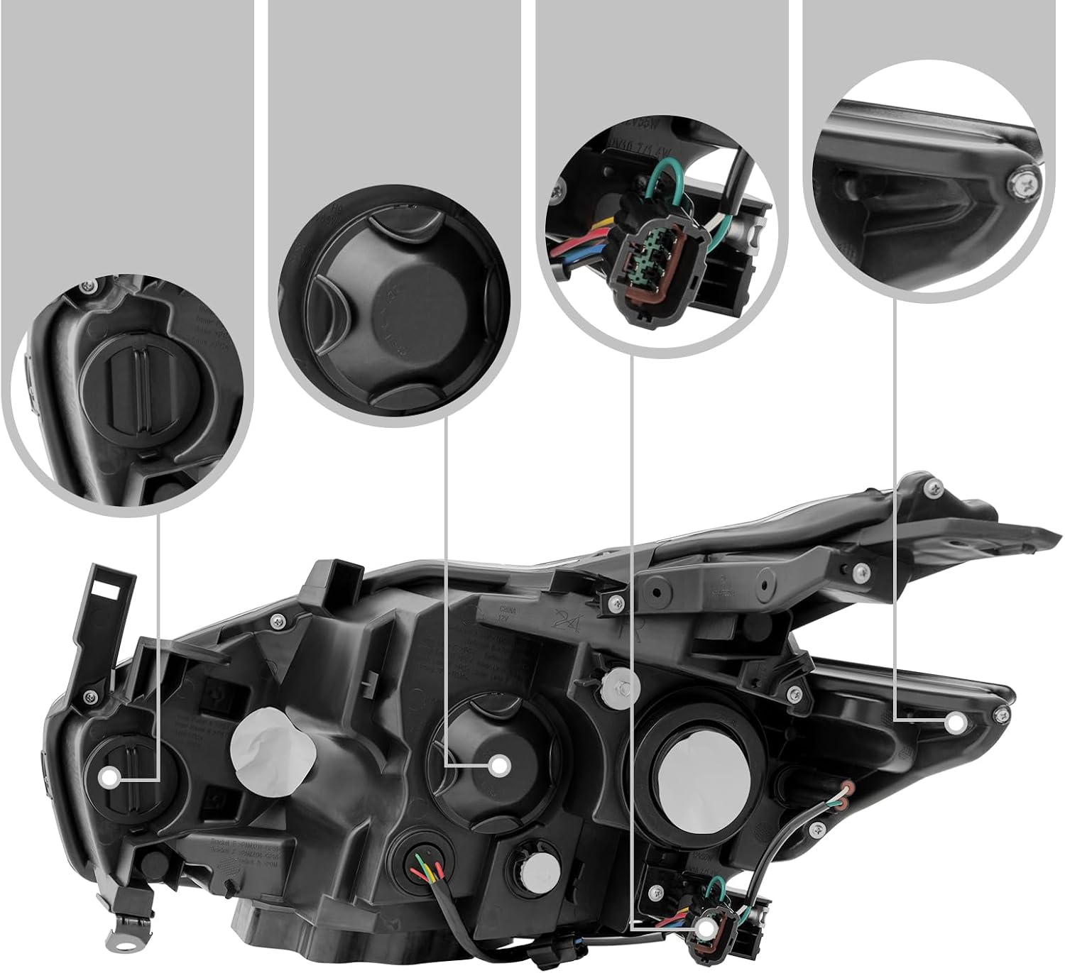 Halogen Headlight Assembly for 2015 2016 Nissan Murano SL/S/SV Sport Utility 4-Door (with LED DRL) Right Passenger Side OE/OEM NI2503232