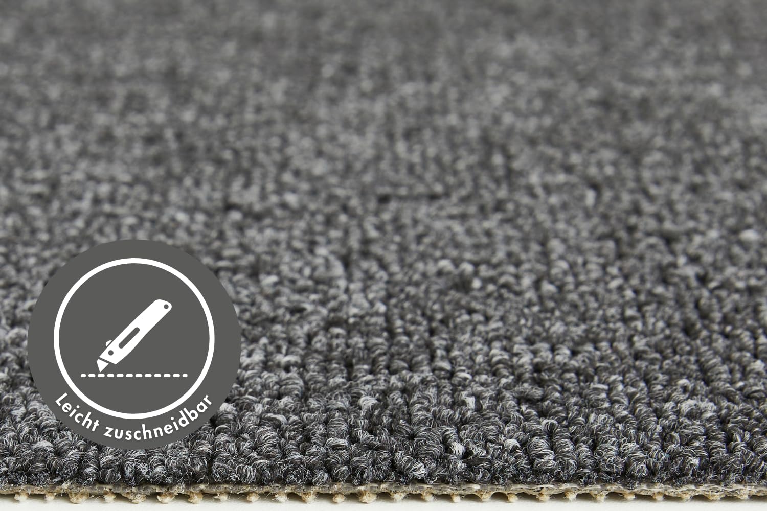 Misento Alfombra Henry Auslegware por metros, suelo para uso privado, color antracita, 400 x 400 cm