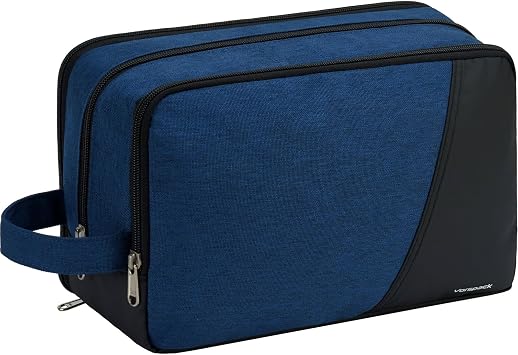 Vorspack Water Resistant Travel Toiletry Bag for Men, Large, Navy Blue