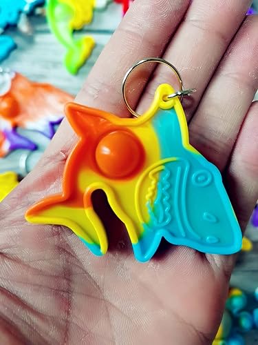 Miniatura 7 de Paquete de 26 llaveros de pulpo, peces de pulpo, delfines, tortugas, tiburones, ballenas, mini llavero Pop para fiestas de cumpleaños, suministros
