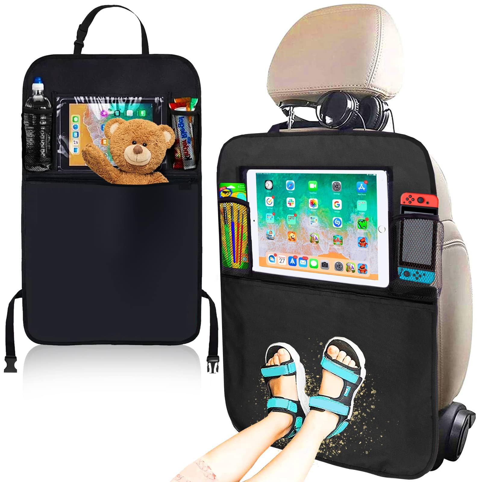 Rückenlehnenschutz Auto Kinder - Rücksitzschoner (1 Stück 70 x 45,5cm) - Autositz Schutz Rückseite Kinder mit Aufbewahrungstasche - GUTER QUALITÄT