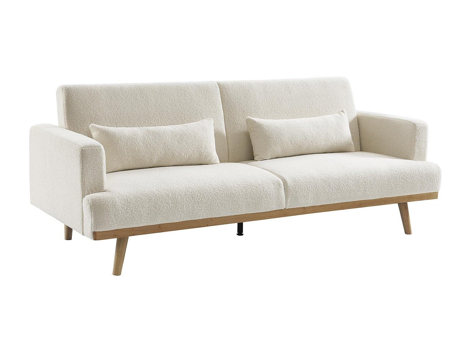 Klappsofa 3-Sitzer mit Schlaffunktion - Bouclé-Stoff - Weiß - ESME