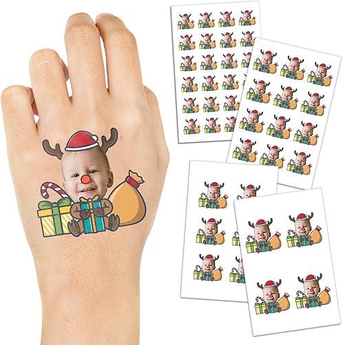 Custom Temporary Tattoos Personalized Face Tattoos with Name Party Favors for Wedding Birthday Christmas Pride Medical Alert