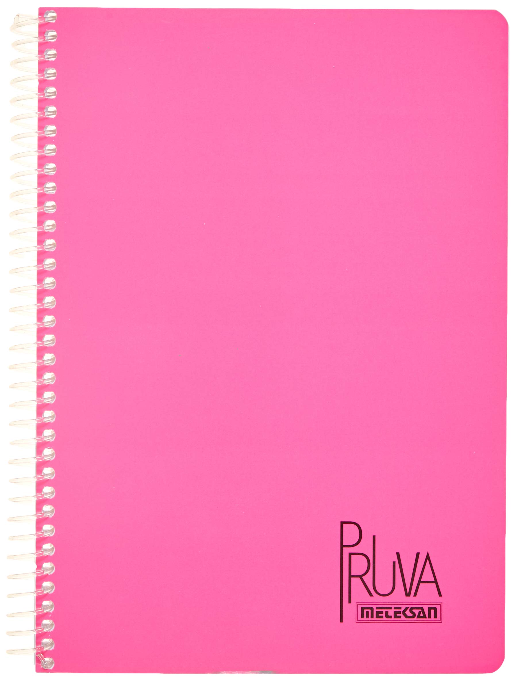 Meteksan Pruva A4 Pet Spiralli Karton Kapaklı Defter 144 Yaprak - Kareli - Fuşya