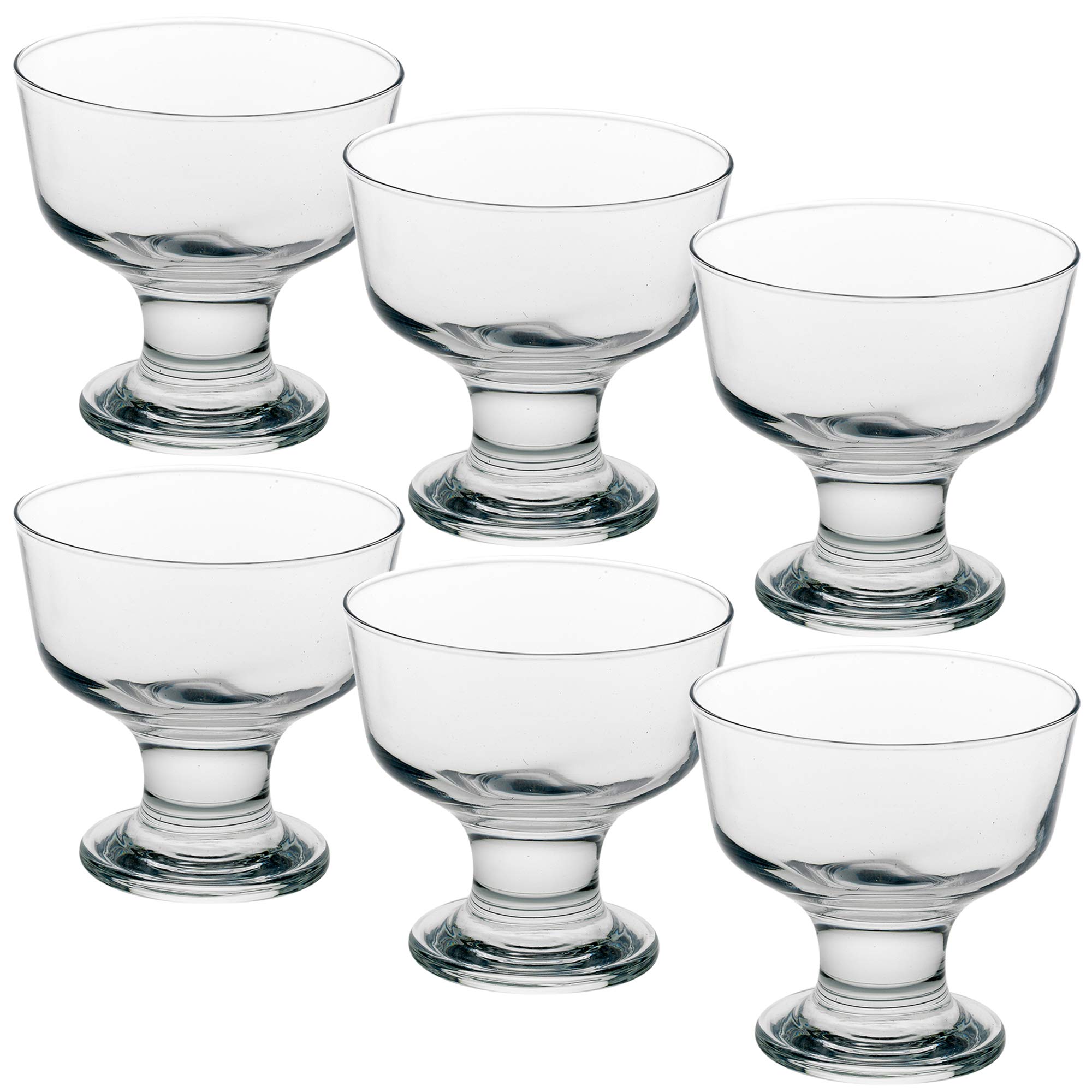 2/4/6 Ice Cream Sundae Dessert Cocktail Fruit Pudding Glass Bowl Dish Stand Set (6)