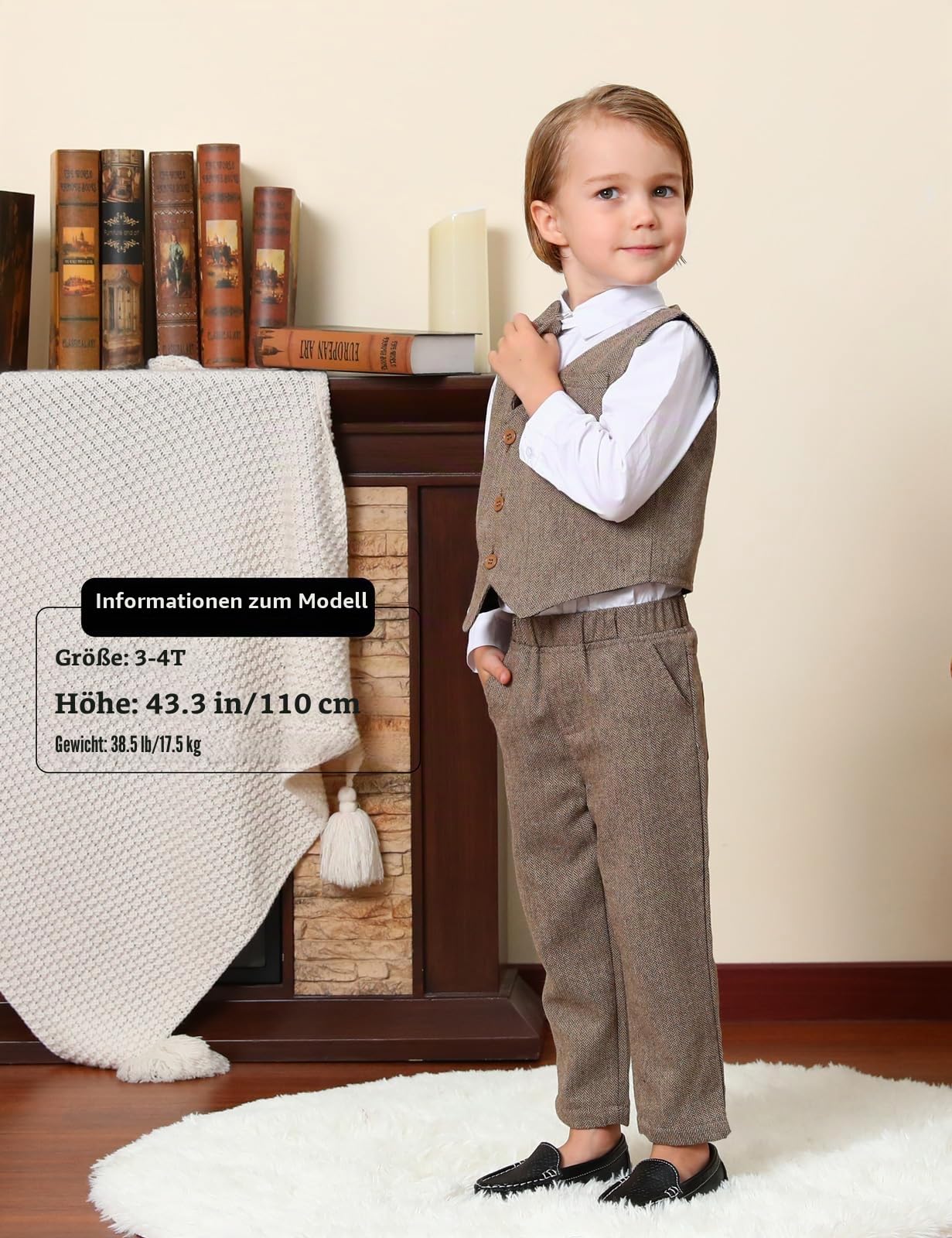 mintgreen Baby Anzug Junge, Kleinkind Weihnachten Outfit Gentleman Lange Ärmel Kleiderset Hemd + Weste + Hose, 1-4 Jahre