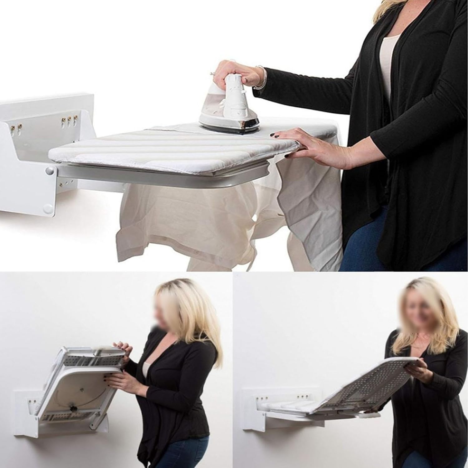 Pull Out Ironing Board,180 Rotation Retractable Ironing Table,with Heat Resistant Ironing Cover,Wall-Mounted Installation Load-Bearing Capacity 20 Kg