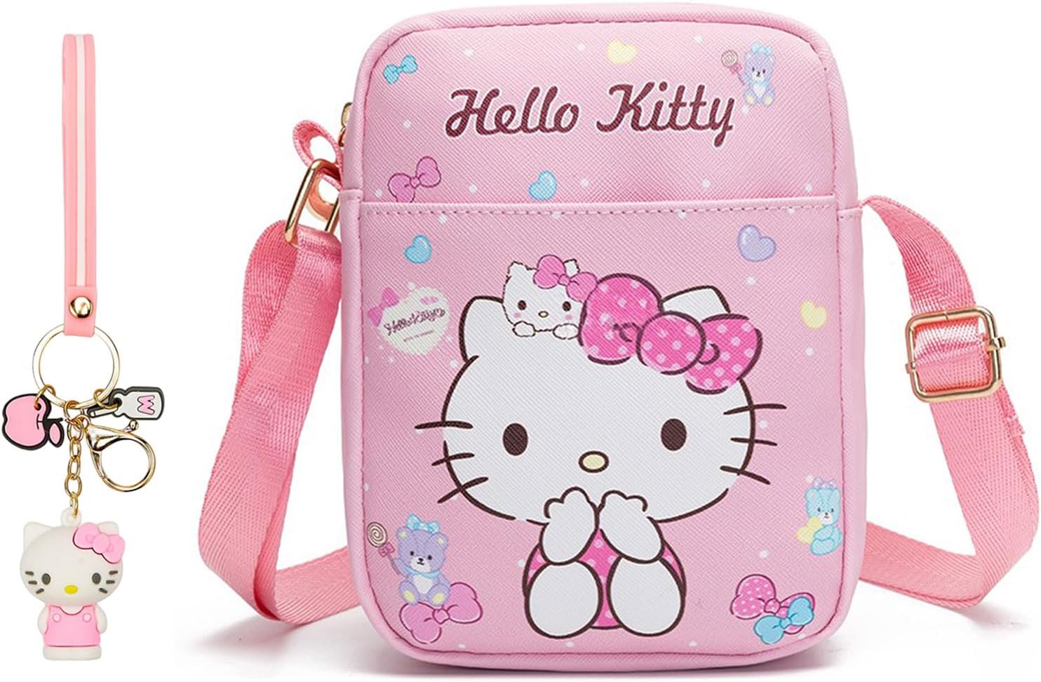 Cute Mini Cross Body Bag, Cartoon Coin Purse, Adjustable PU Leather Small Shoulder Bags - 2Pcs
