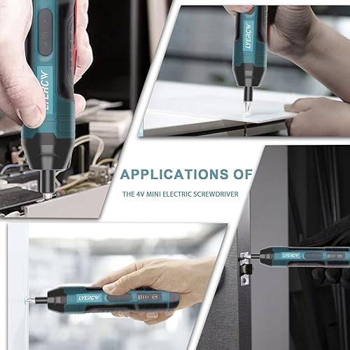 Miniatura 5 de Juego de destornilladores eléctricos inalámbricos, destornillador eléctrico de 4 V con 12 accesorios, batería recargable USB, luz LED, par de 4