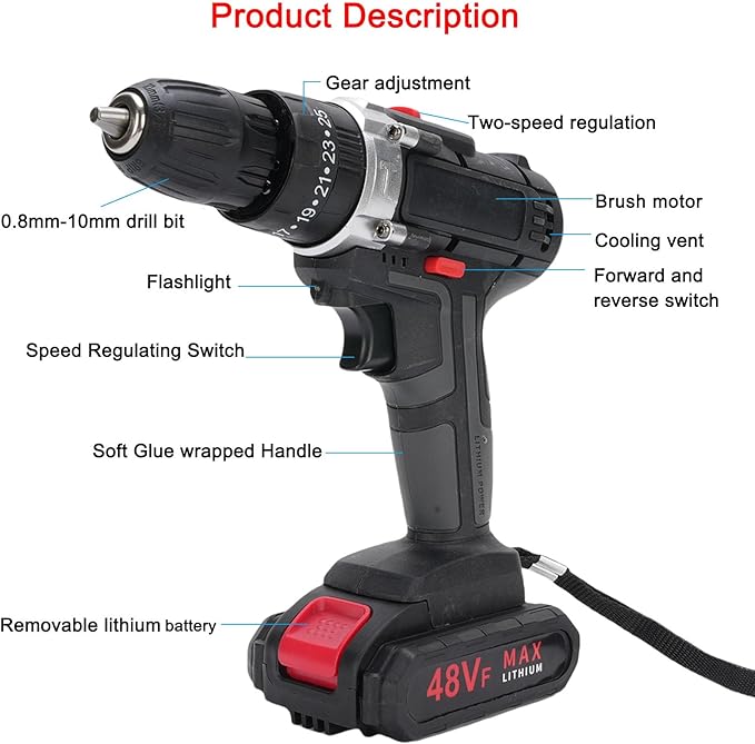 Taladro Atornillador Inalámbrico Asixxsix 21V Sin Escobillas con Maletín miniatura 8