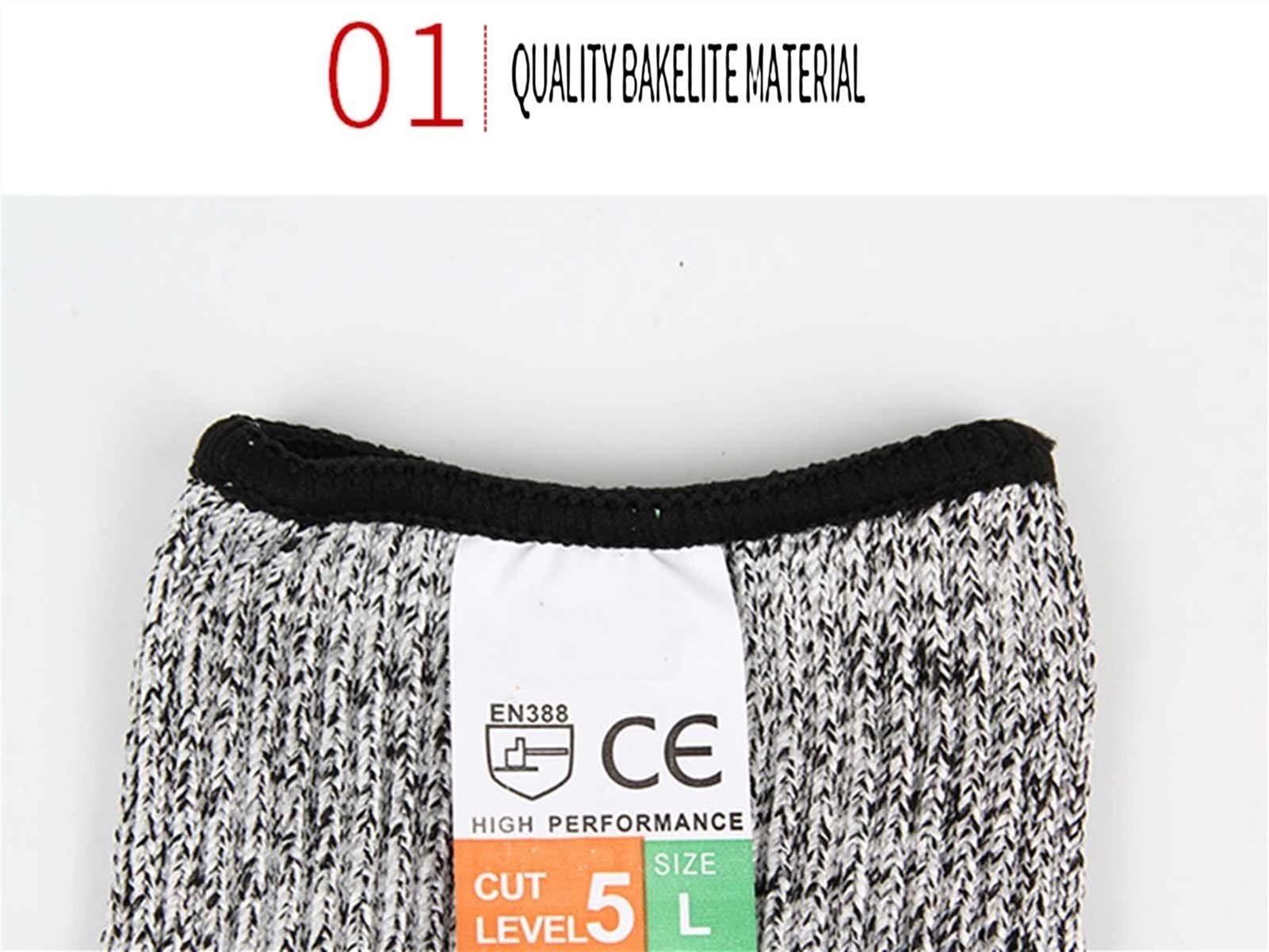 Guantes anticorte 1 par de guantes anticorte, guantes protectores de seguridad con aislamiento térmico y contra incendios, utilizados para cortar carne de carnicero y tallar madera, 3 tamaños (ta