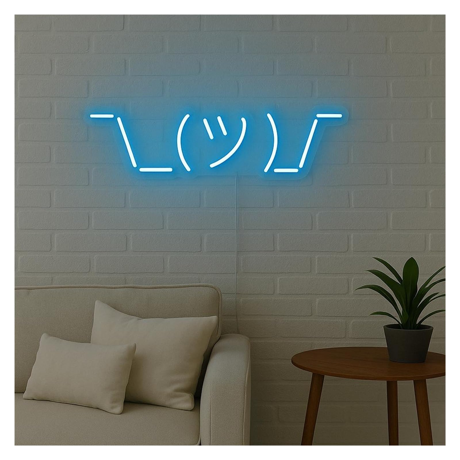 RONGCH Hanging Art Signs Funny Emoticon Neon Sign, Suitable for Minimalist Room Wall Decor with Dimmable 51cm(A)