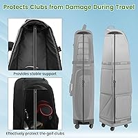 Vista 7 de Palo protector de viaje para club de golf, 33 a 60 pulgadas, soporte de respaldo ajustable para aerolíneas rígidas, brazo rígido, protector de club