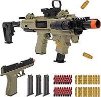 Spcozgil Two-Mode Shell Ejecting Sniper Rifle Toy Gun - Realistic Soft Bullet Blaster with 80 Bullets, 40 Shells for Outdoor Games