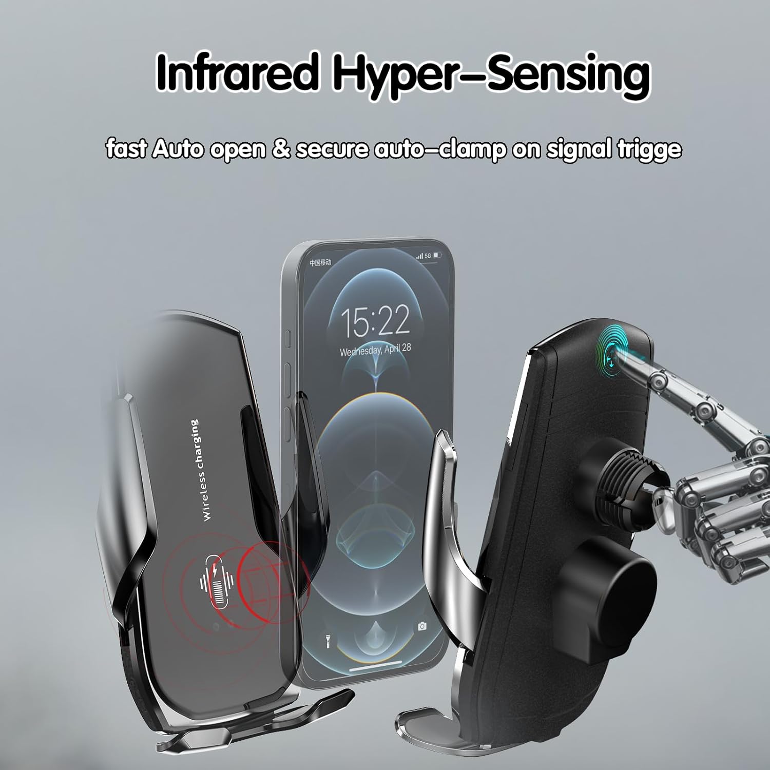 Car Phone Mount for BMW X5 2019–2023, X6 2020–2022 & X7 2019–2022, 15W Fast Charging Auto-Clamping BMW X5 Phone Holder, Stable Reinforced Ball Joint, 360° Adjustable Car Accessories