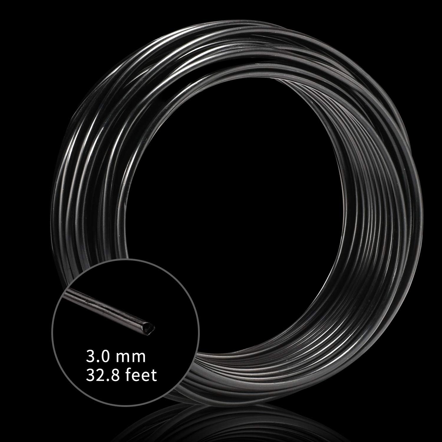 Aluminum Wire Black 9 Gauge Wire 3.0 mm 32.8 ft(10 M) Sculpture Metal Wire,Armature Wire for Clay,Wire for Jewelry Wire