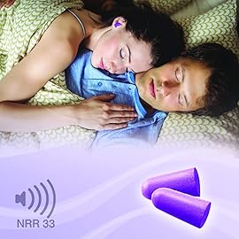 MOLDEX Soft Foam Earplugs Softies Ear Plugs for Sleeping, Snoring, Work, Travel, Shooting -33dB Highest NRR Made in USA (Purple, 20 Pairs)